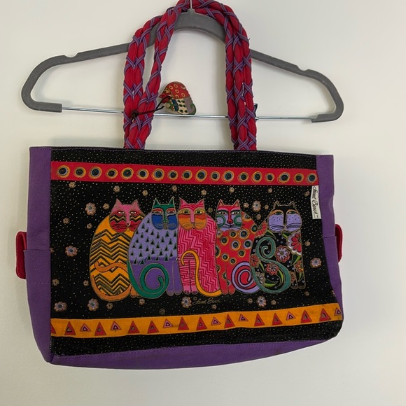 Laurel Burch Cat Tribe Sun ‘n Sand Canvas Bag - Picture 1 of 9